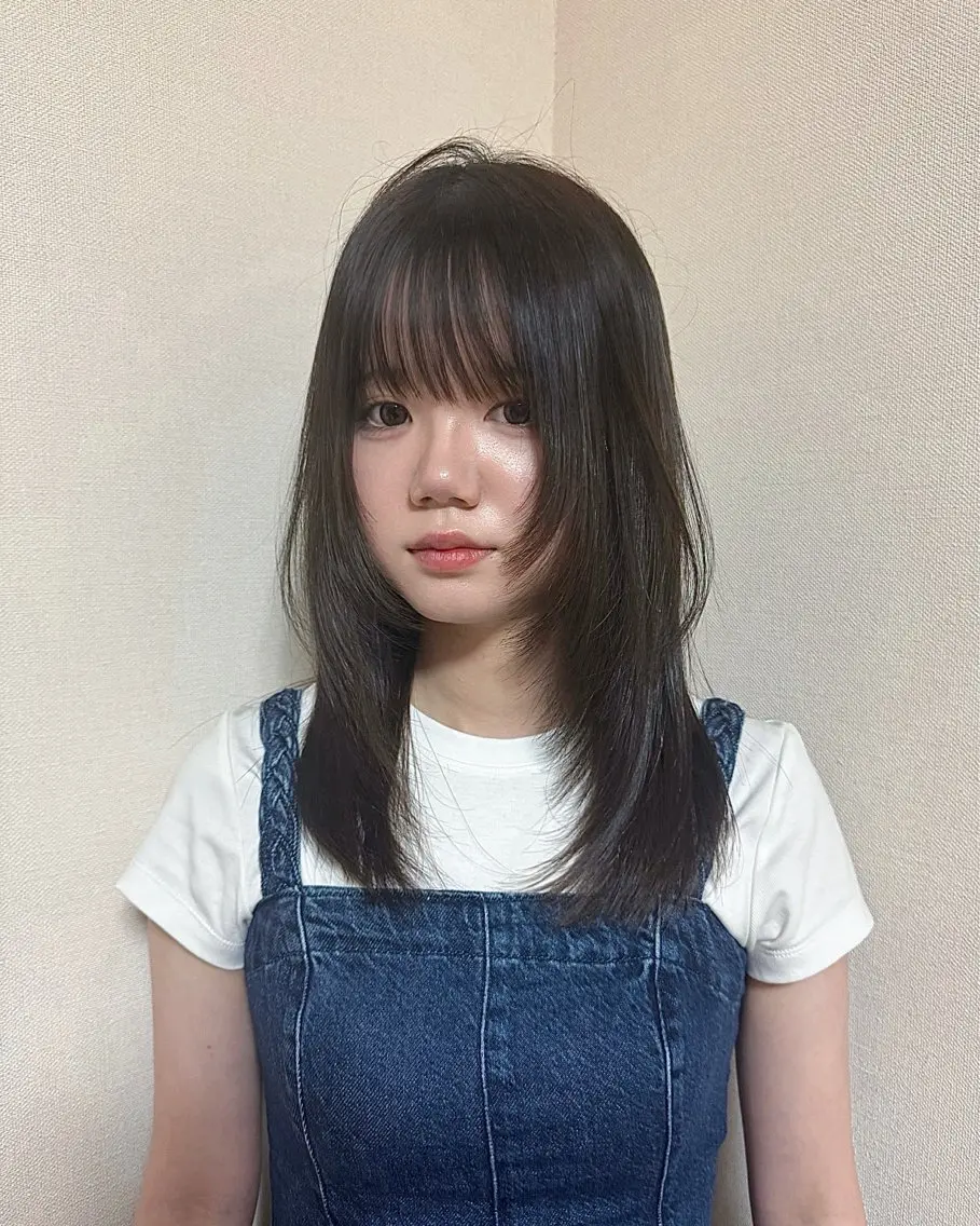 ミディアム レイヤーカット カット 🪐hikari /切りっぱなしボブのヘアスタイル
