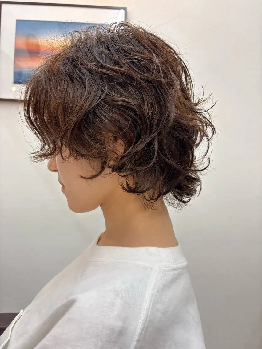 ショート パーマ カット パーマ トリートメント 似合わせカラーパーマ 🌿kitin米川のヘアスタイル