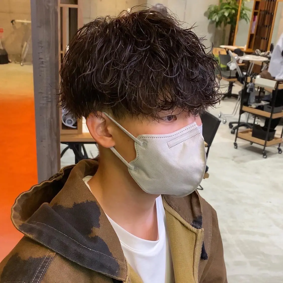 ショート カラー パーマ メンズ 波巻きパーマ カット パーマ トリートメント メンズパーマ 西條真治のヘアスタイル