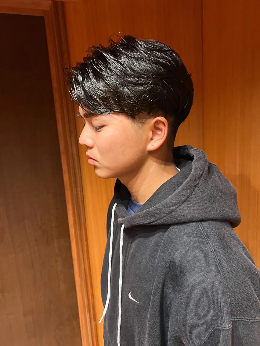 ショート パーマ メンズ メンズパーマ ニュアンスパーマ カット パーマ トリートメント 平尾薬院メンズカット FLICK/パーマのヘアスタイル