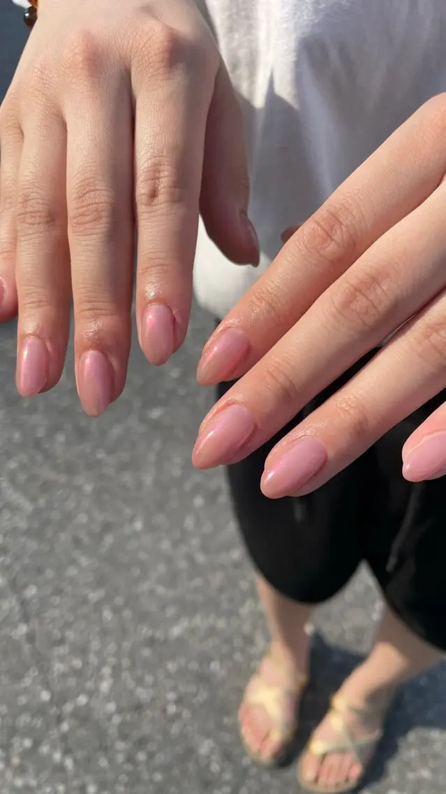 ネイル ミラーネイル ピンク MILL NAILのネイルデザイン