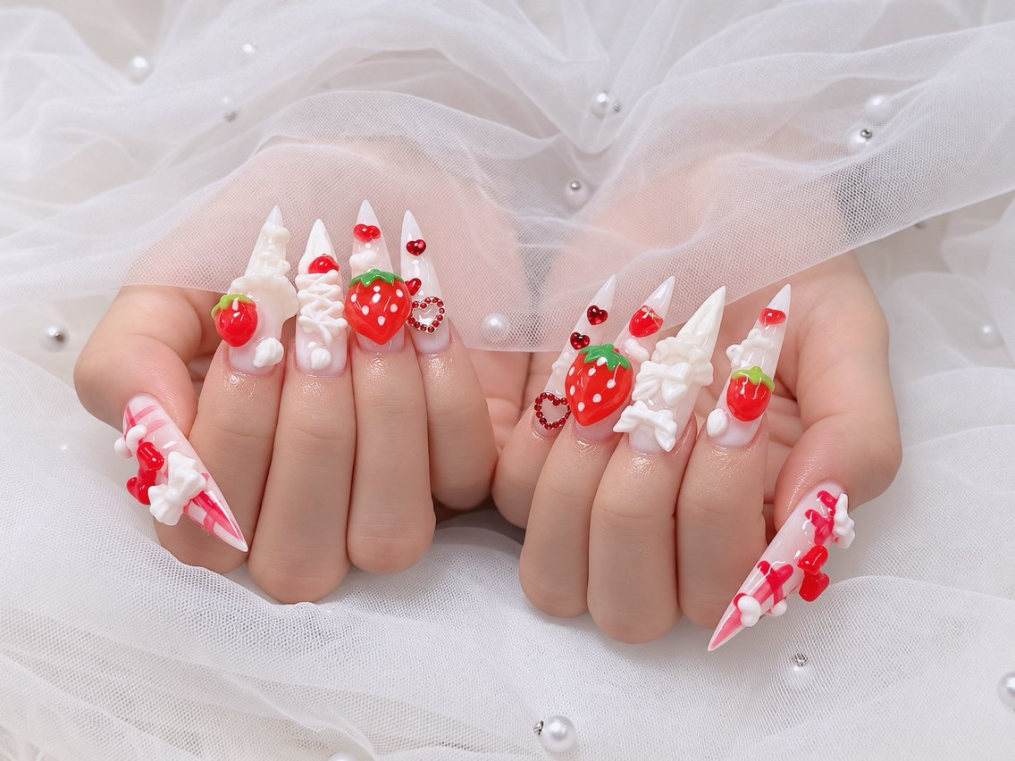 ネイル アートネイル ボルドー フレンチネイル ジェルネイル 氷ネイル・うるうるネイル ハンドネイル Julie Nail Hinのネイルデザイン