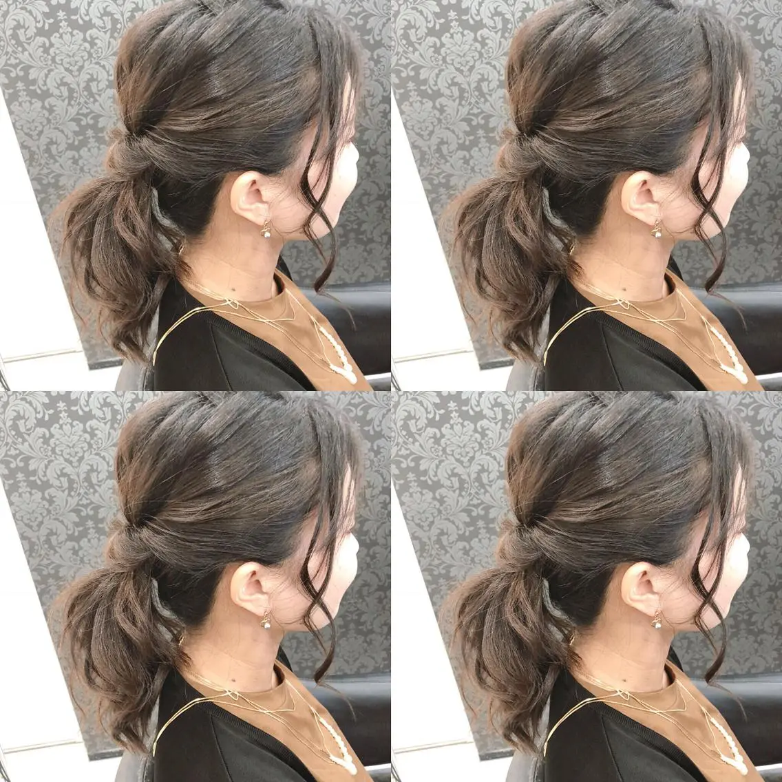 セミロング ヘアアレンジ ポニーテール ヘアセット 🌷MAYU 🌷のヘアスタイル