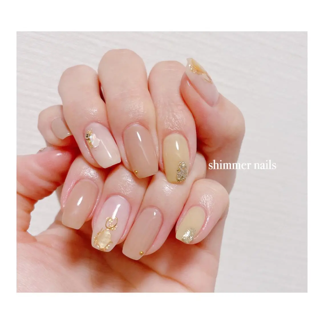ネイル 黄色 shimmer nailsのネイルデザイン