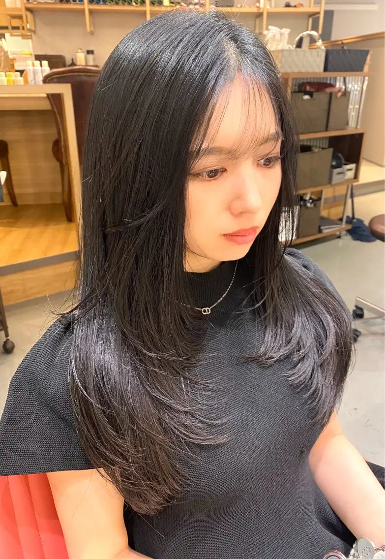 ロング カラー レイヤーカット unopulir 景山 凌のヘアスタイル