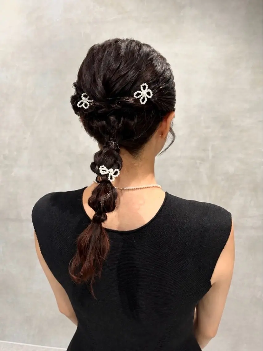 ヘアアレンジ 結婚式・ブライダル ヘアセット 上品♡ブラウン💎 アレンジ🩰Rimiのヘアスタイル