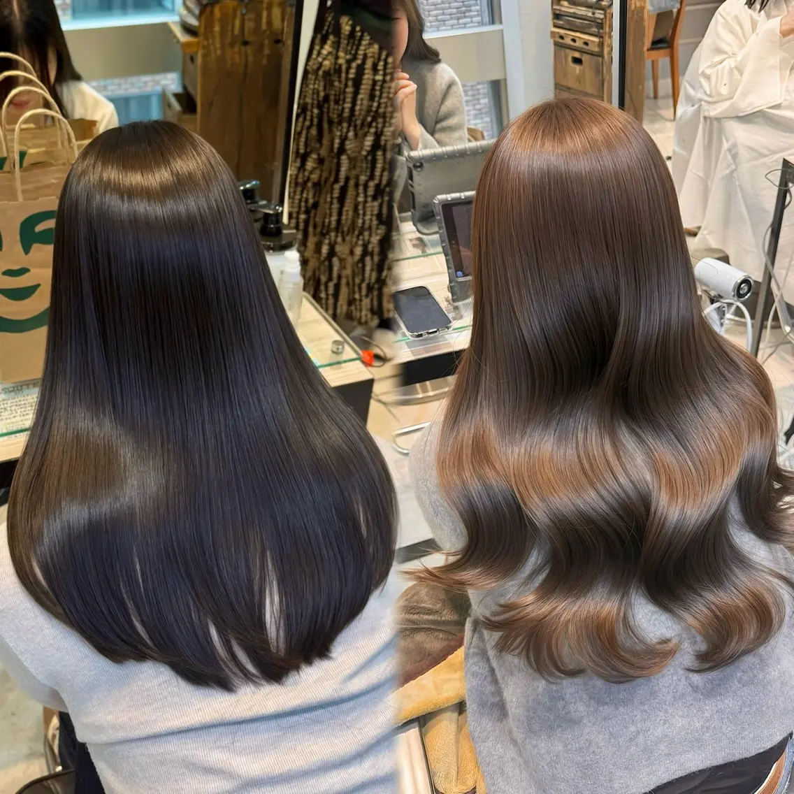ミディアム カラー ボブ 髪質改善 レイヤーカット カット ヘアカラー トリートメント 💎小顔前髪＆髪質 改善カラー💎片桐のヘアスタイル