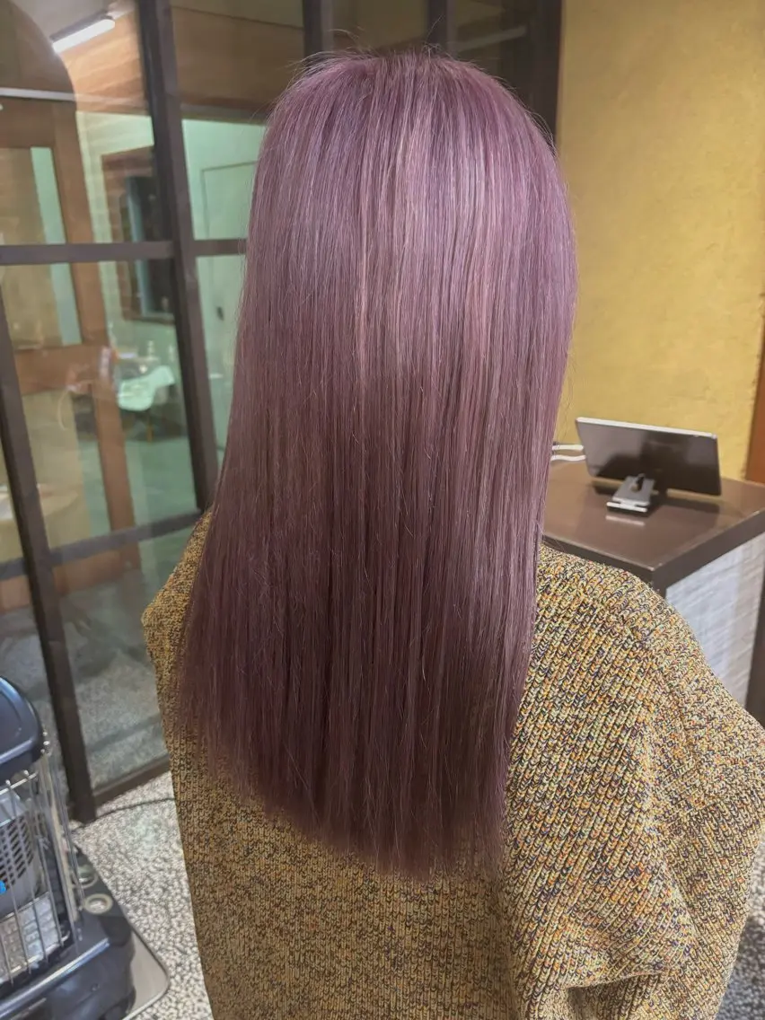 ロング カラー グレージュ ピンクカラー zerohair むらなかあやね🐰ᩚのヘアスタイル