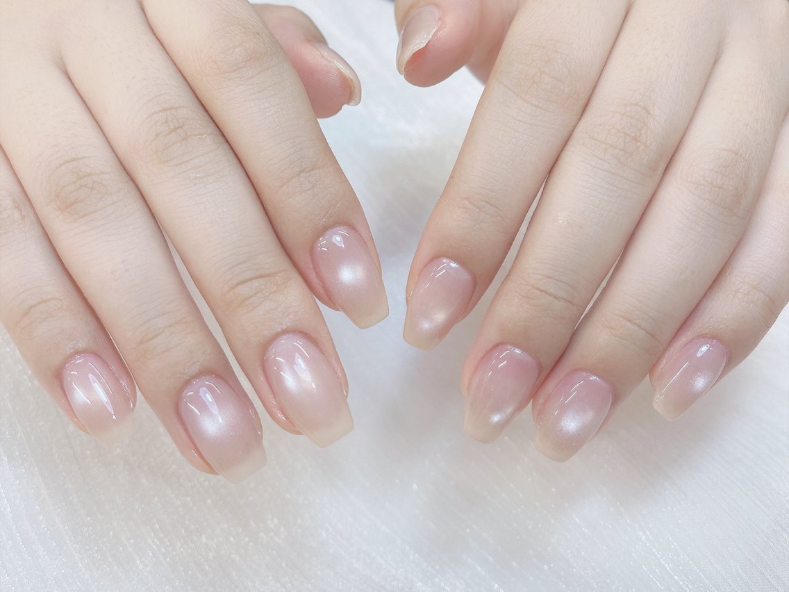 ネイル チークネイル 成人式 フレンチネイル グラデーション 氷ネイル・うるうるネイル ハンドネイル DUO   MI nail salonのネイルデザイン