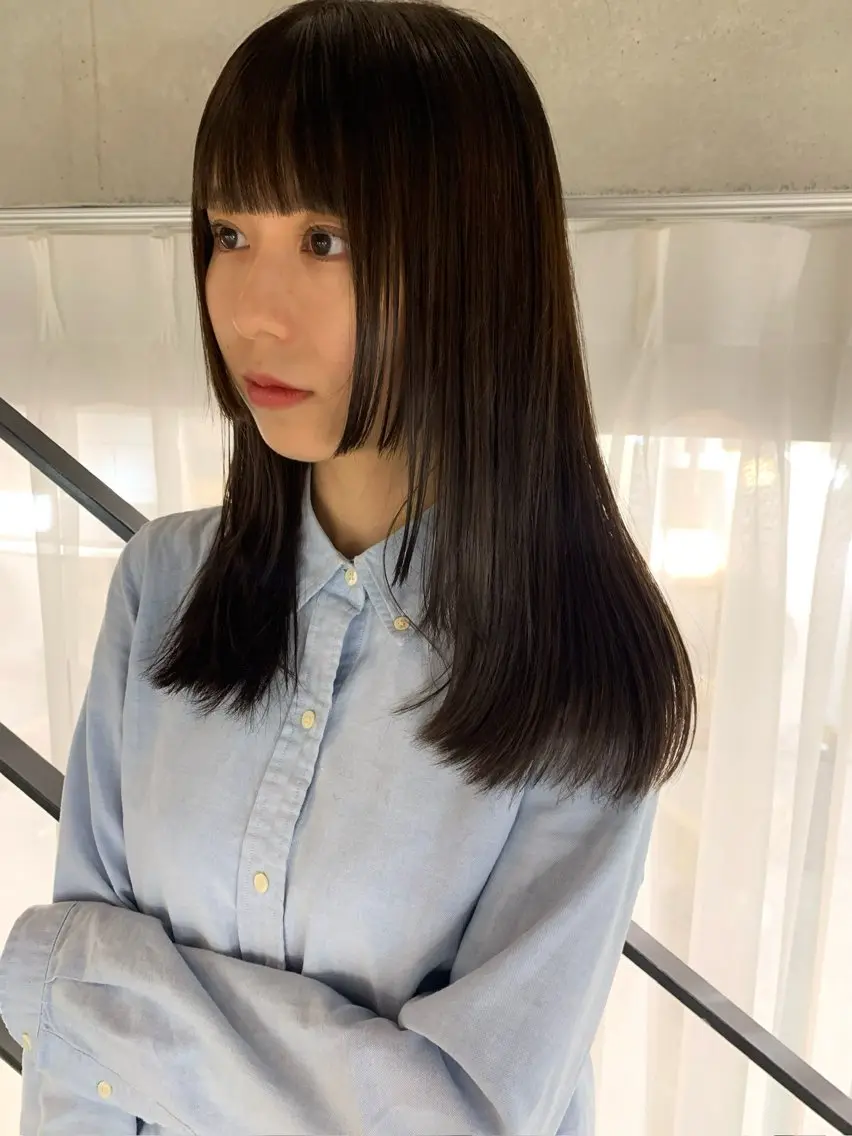 ロング 小顔カット カット トリートメント オカモト ハルカのヘアスタイル