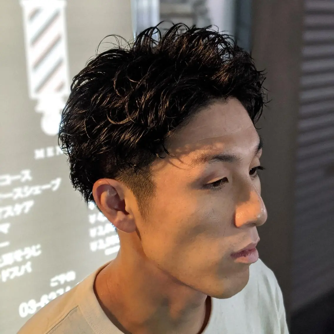 ショート メンズ メンズパーマ 田知本 遼のヘアスタイル