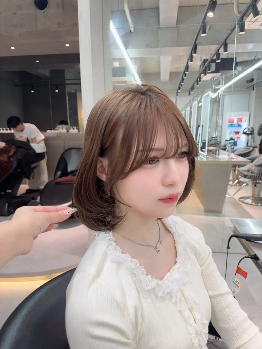 ミディアム カラー カット ヘアカラー トリートメント ARIA💎縮毛矯正 ブリーチ💎複雑履歴のヘアスタイル