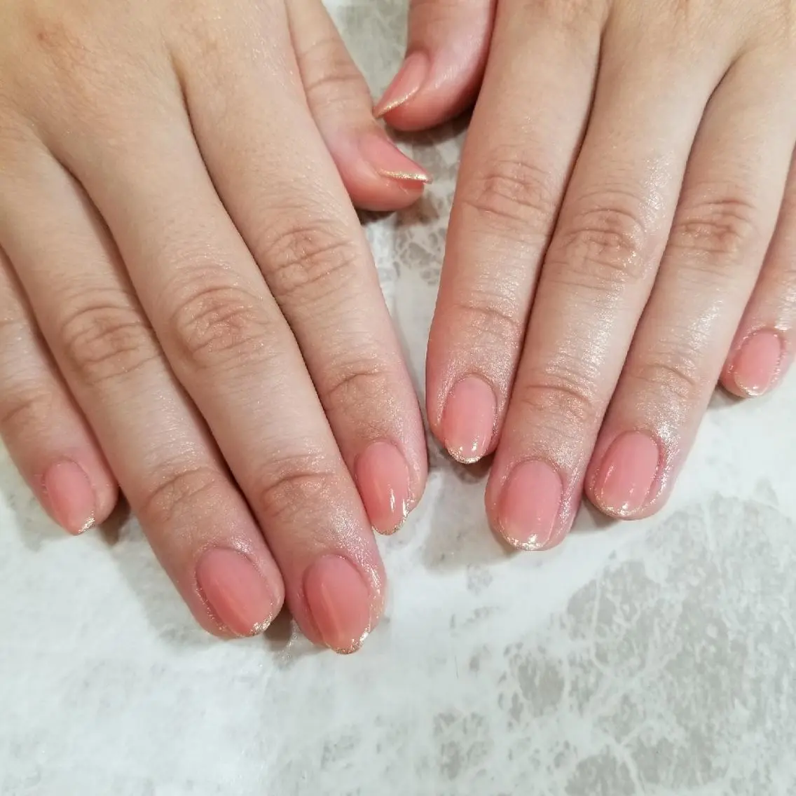 ネイル フレンチネイル ラメ(グリッター) ハンドネイル nijiiro🌈 サトウのネイルデザイン