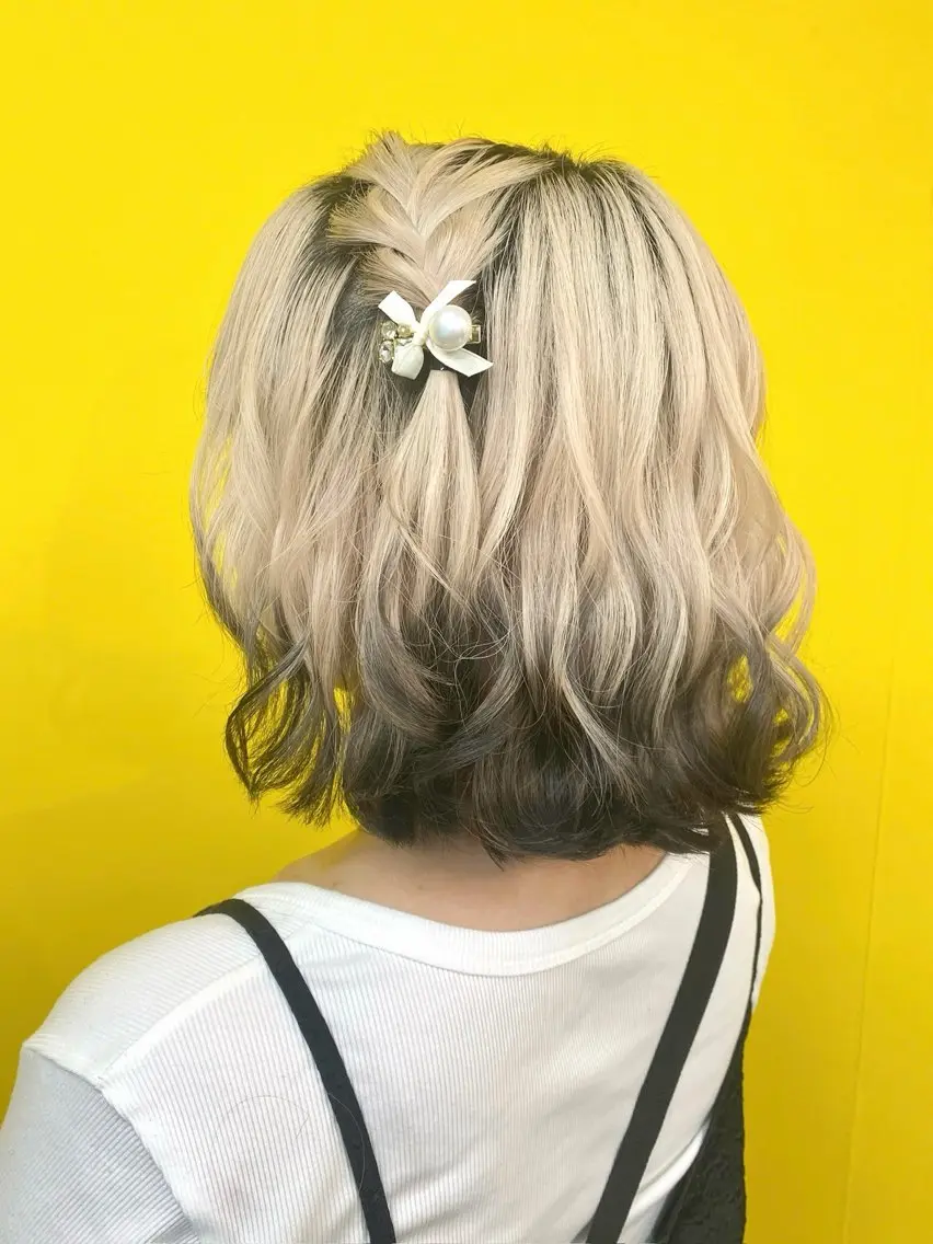 ミディアム ヘアアレンジ ボブ ヘアセット 新宿|ヘアセット専門 |aira*。゚のヘアスタイル