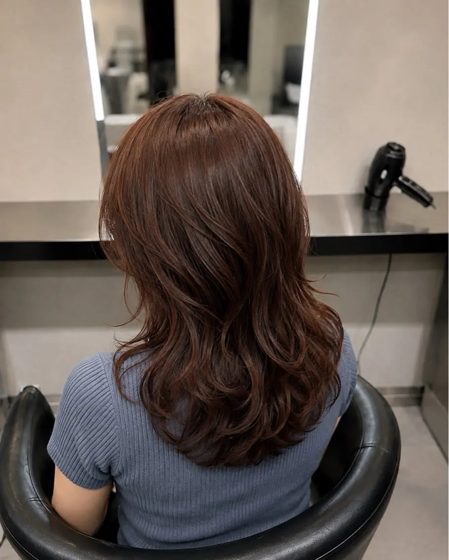 ミディアム カラー ブラウンカラー トリートメント 🌈ウルトワ水素 髪質改善naru🌈のヘアスタイル