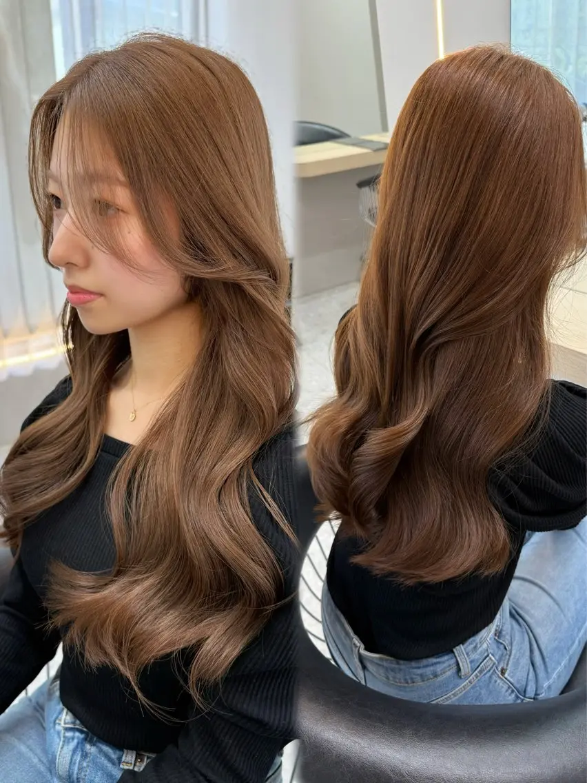 ロング くびれヘア 顔周りカット 髪質改善 韓国風ヘア レイヤーカット 平山 翔意のヘアスタイル