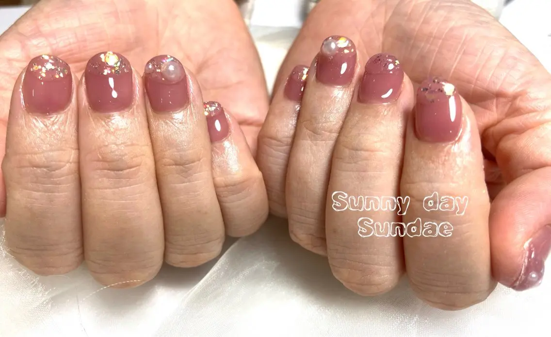 ネイル ジェルネイル パラジェル シンプルネイル ハンドネイル mako 🌷のネイルデザイン