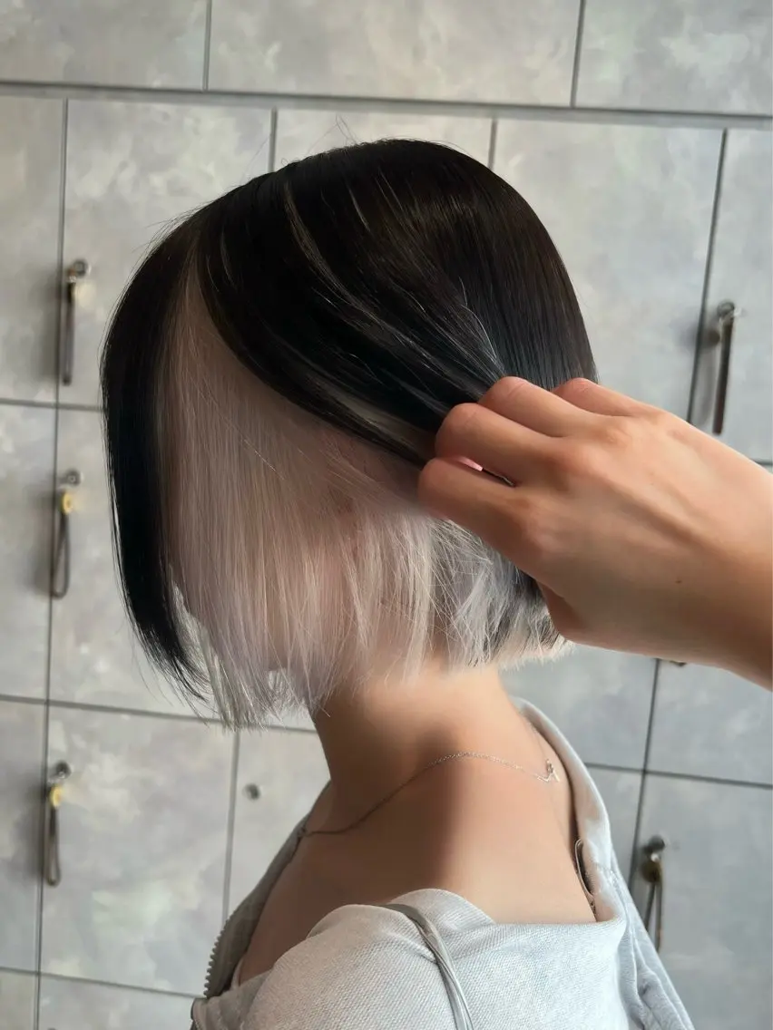 ミディアム カラー ヘアカラー トリートメント ヘアセット 🎀ハイトーン・艶 カラー HANA🎀のヘアスタイル