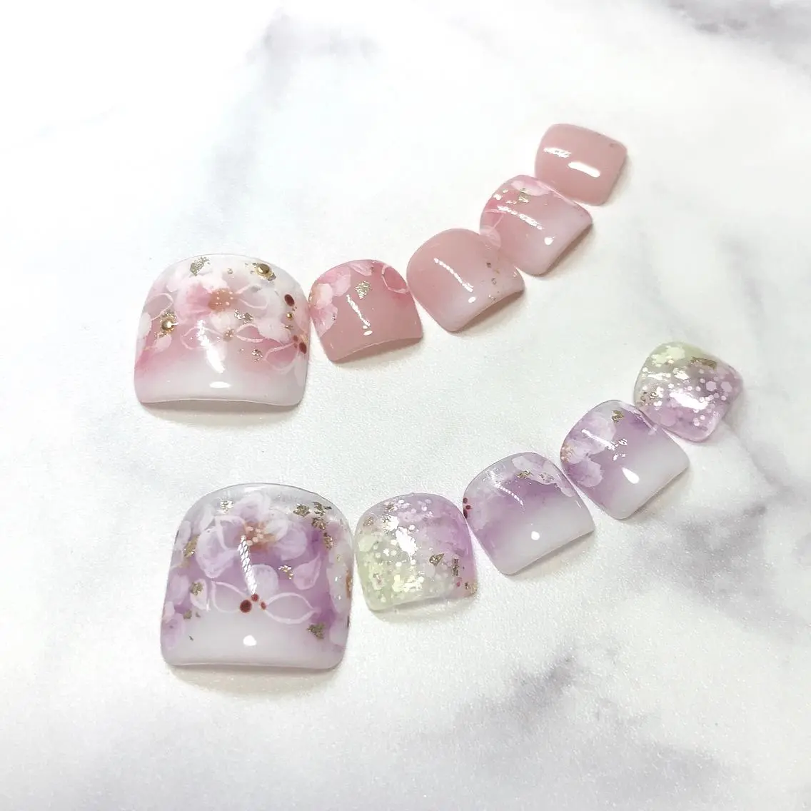 ネイル アートネイル フラワーネイル グラデーション ステラ marikominoのネイルデザイン