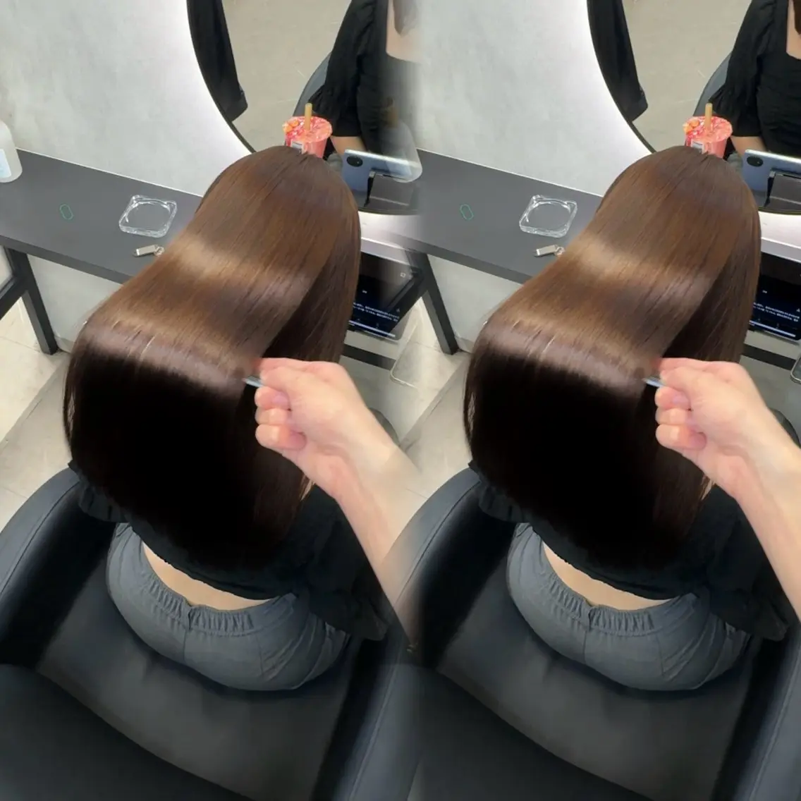 ロング ヘアアレンジ カット 縮毛矯正 トリートメント 新宿 /髪質改善/ レイヤー/ヒュウガのヘアスタイル