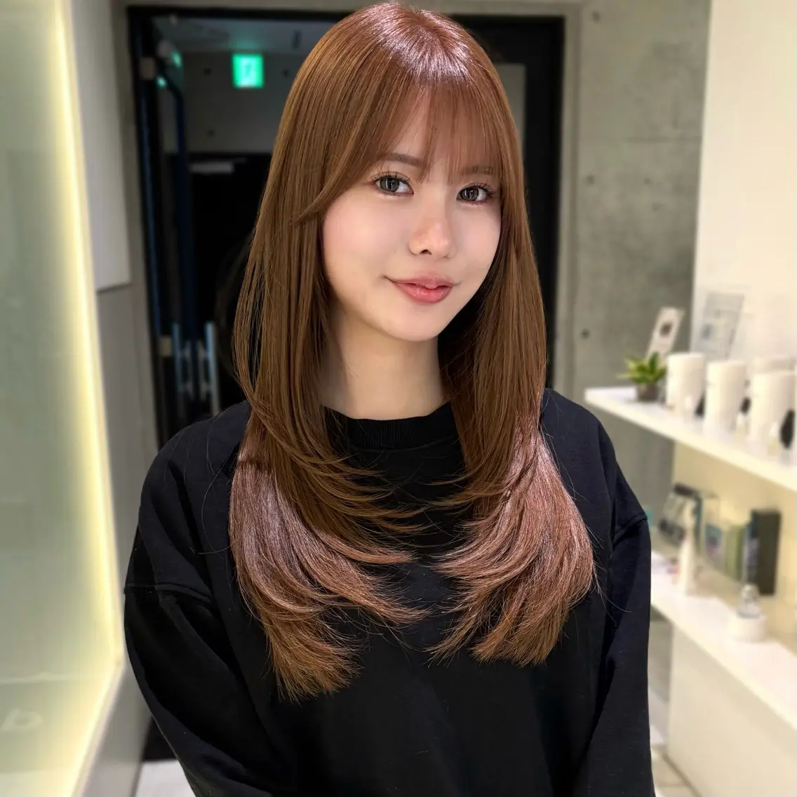 ロング カラー 髪質改善 ヘアカラー トリートメント riko/レイヤー カット/ヘアセットのヘアスタイル