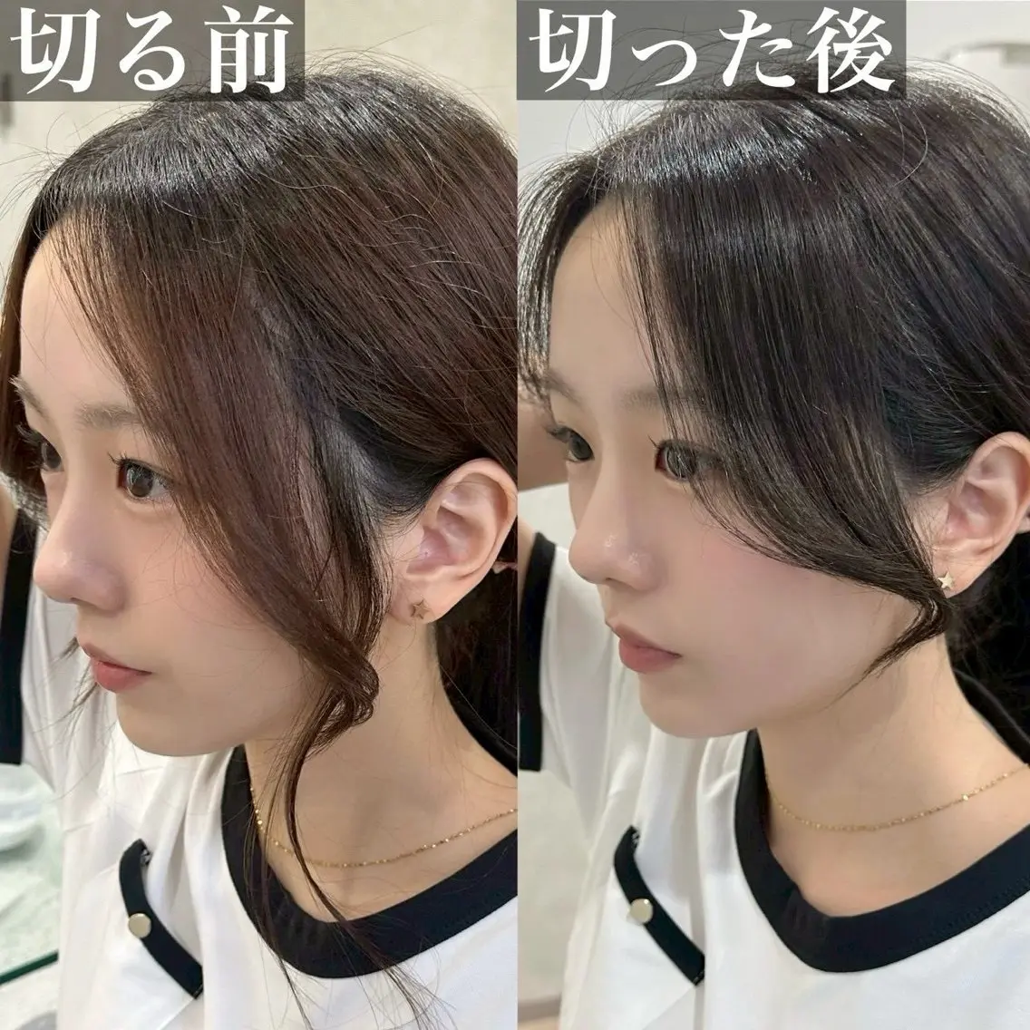 ロング カラー カット ヘアカラー トリートメント ✨顔まわりカット ✨渋谷人気No.1✨のヘアスタイル