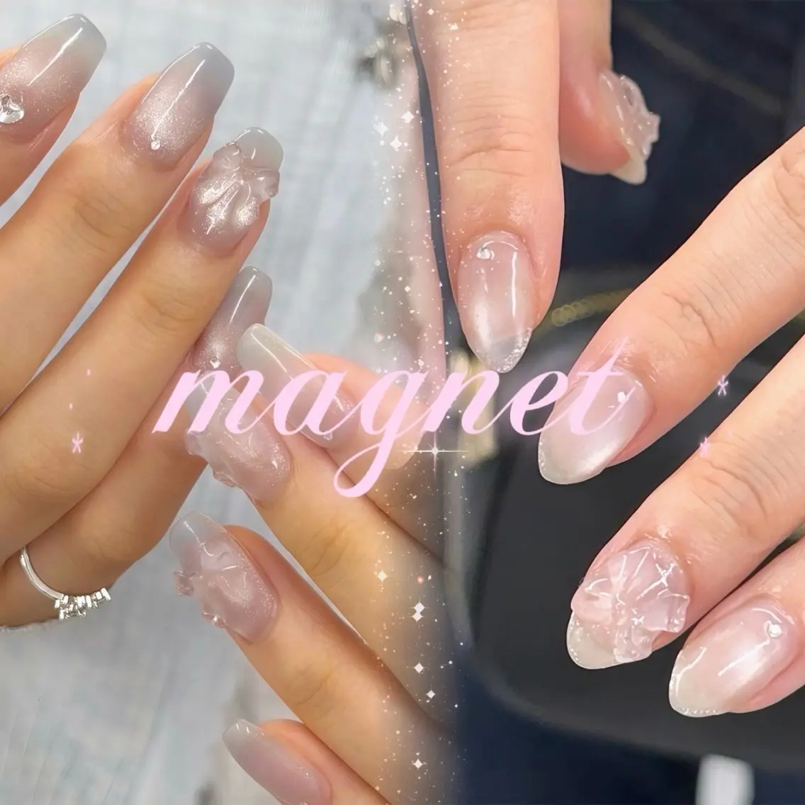 ♡オフ無  マグネット・フラッシュネイル♡para gel使用の写真