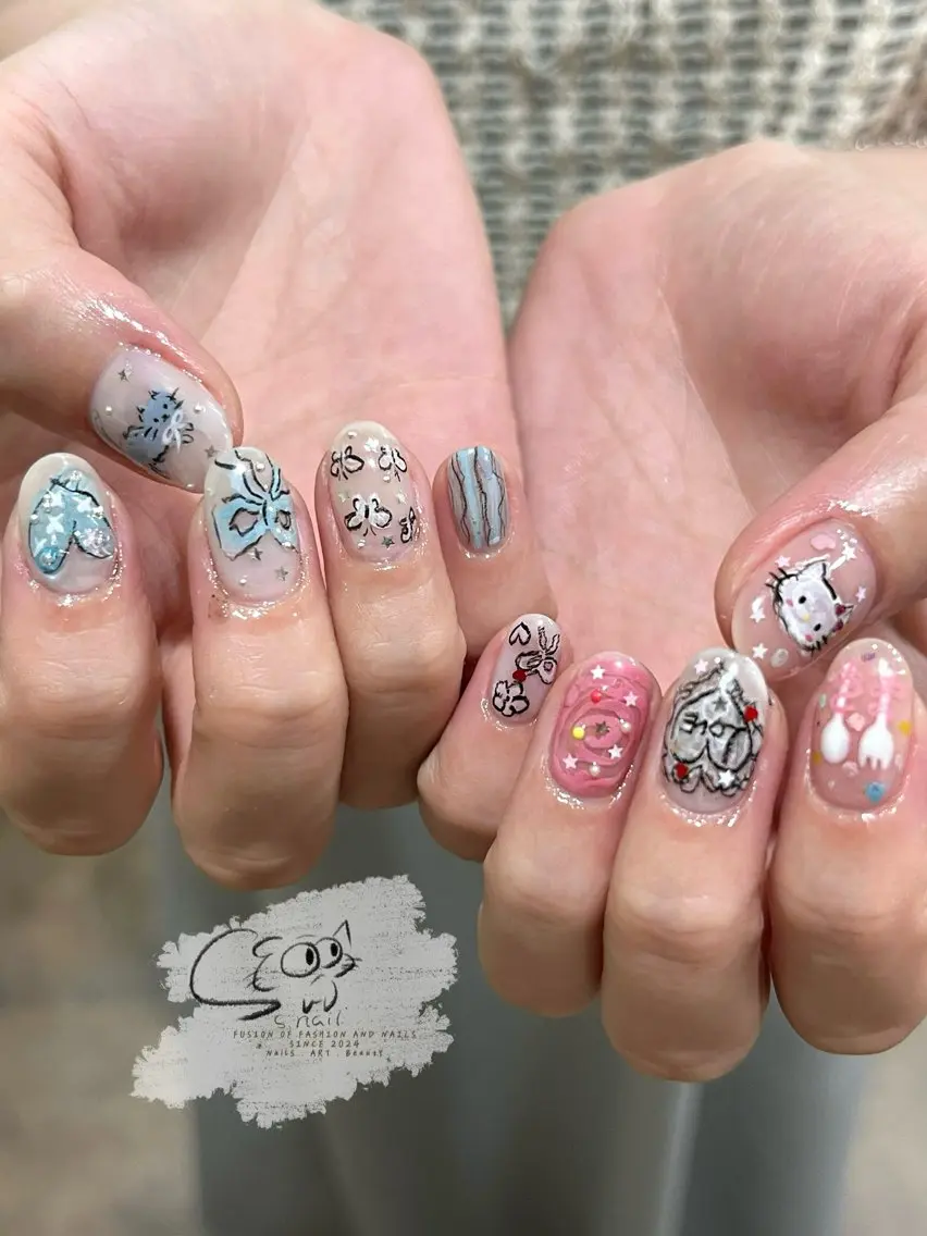 ネイル チークネイル フレンチネイル グラデーション マグネットネイル ワンカラーネイル S.nail _のネイルデザイン