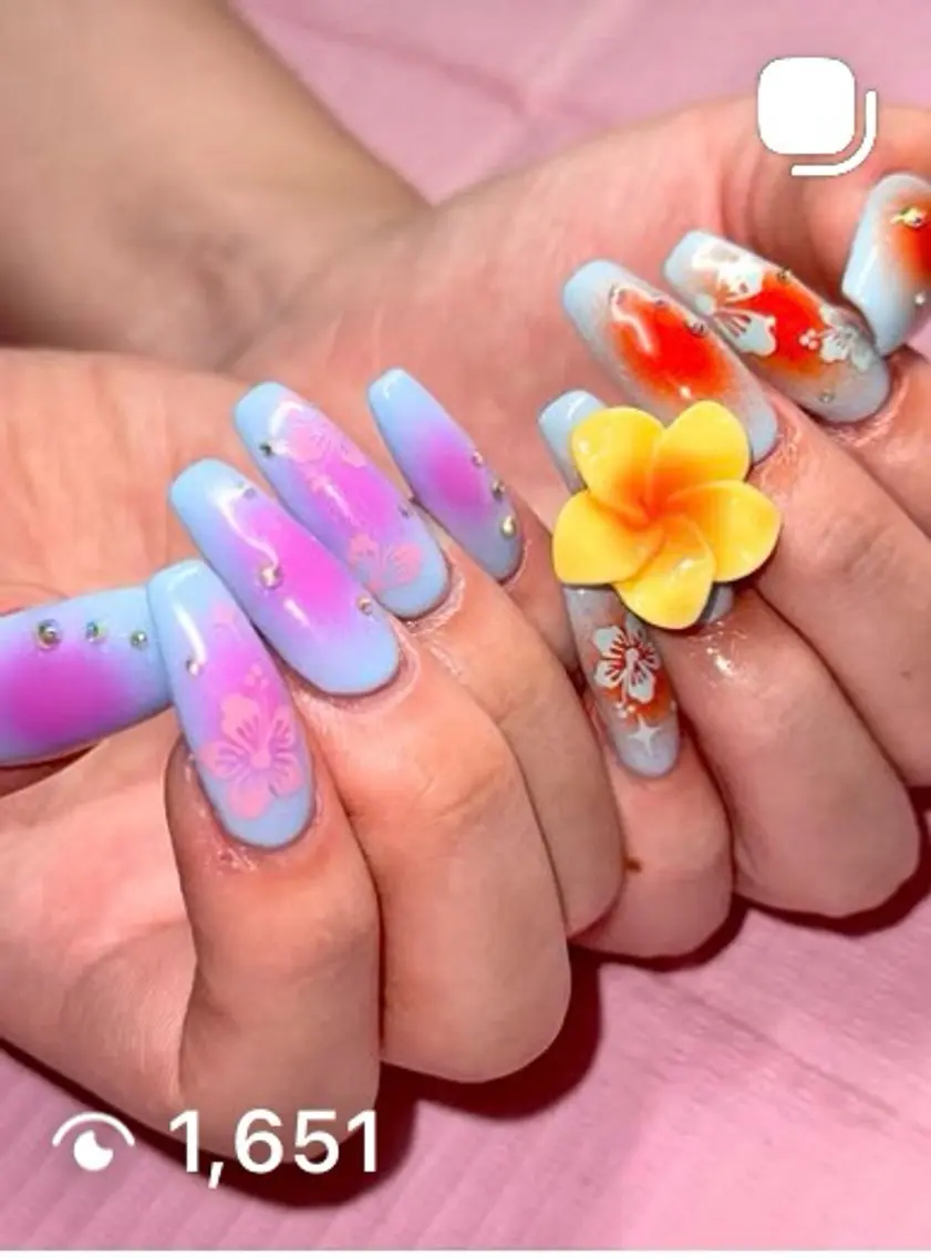 ネイル 夏ネイル ハンドネイル Sayumi nailのネイルデザイン