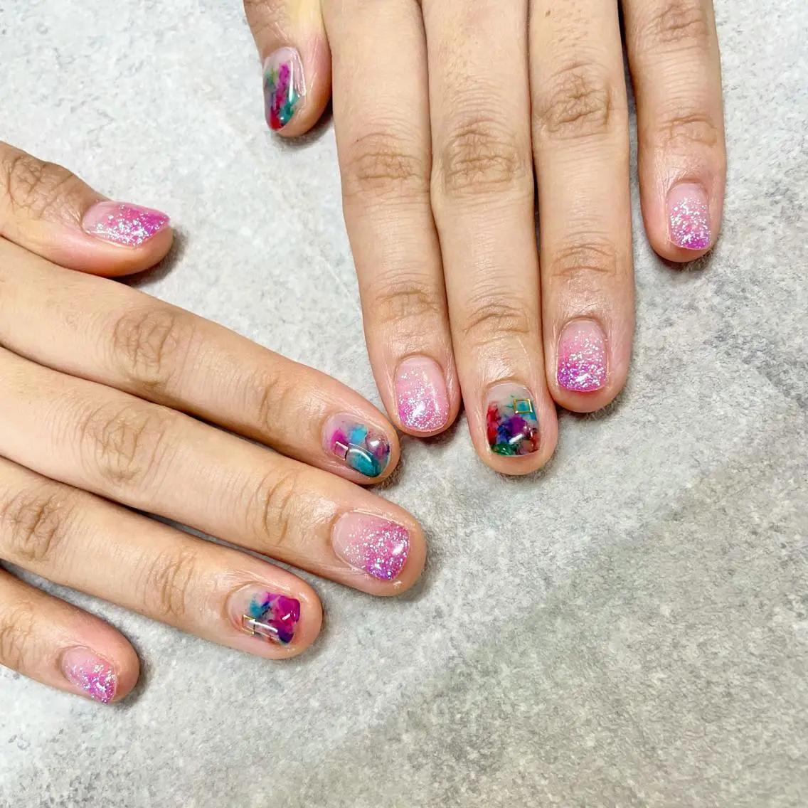 ネイル グラデーション ラメ(グリッター) ラメグラデーション パープル FASTNAIL PLUS 新宿店のネイルデザイン