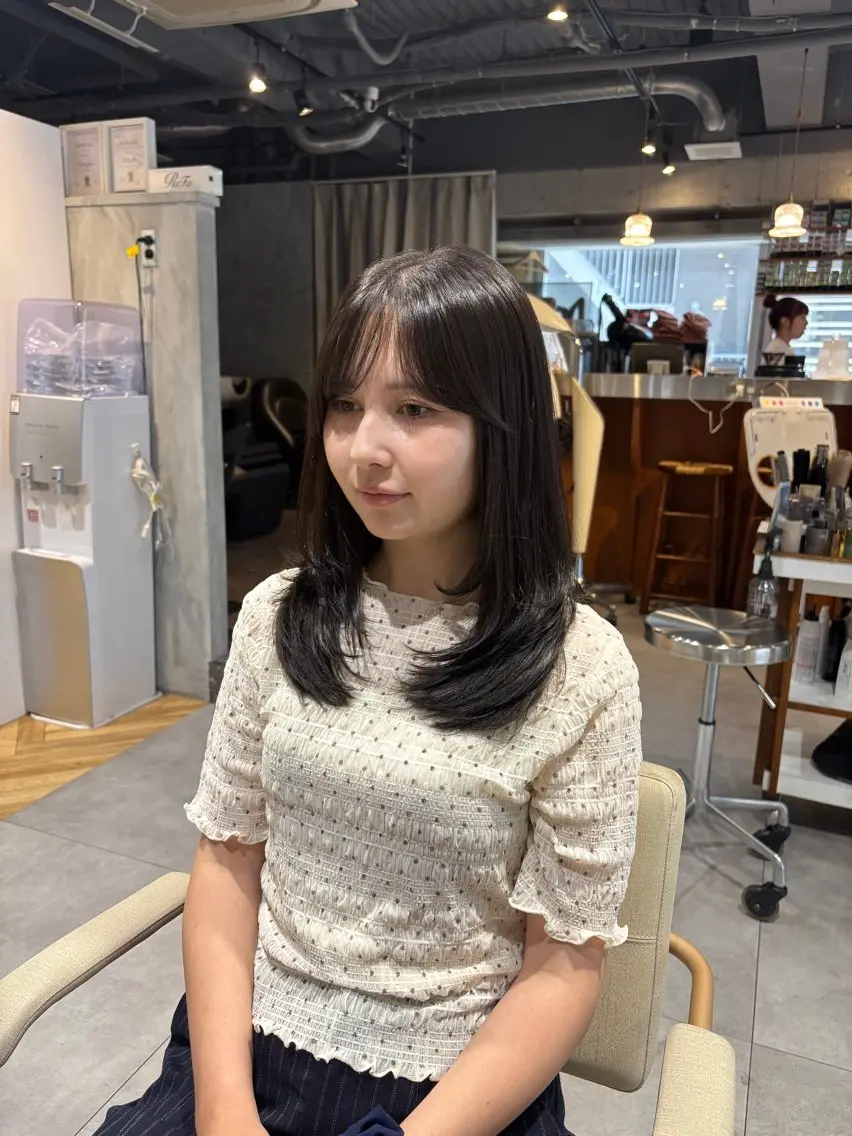 ミディアム カラー カット ヘアカラー 相宮 優羽のヘアスタイル