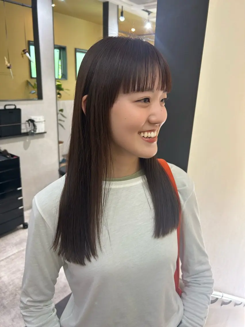 セミロング カラー ブラウンカラー オレンジ オレンジブラウン カット ヘアカラー トリートメント hubhair レイヤー/透明感のヘアスタイル