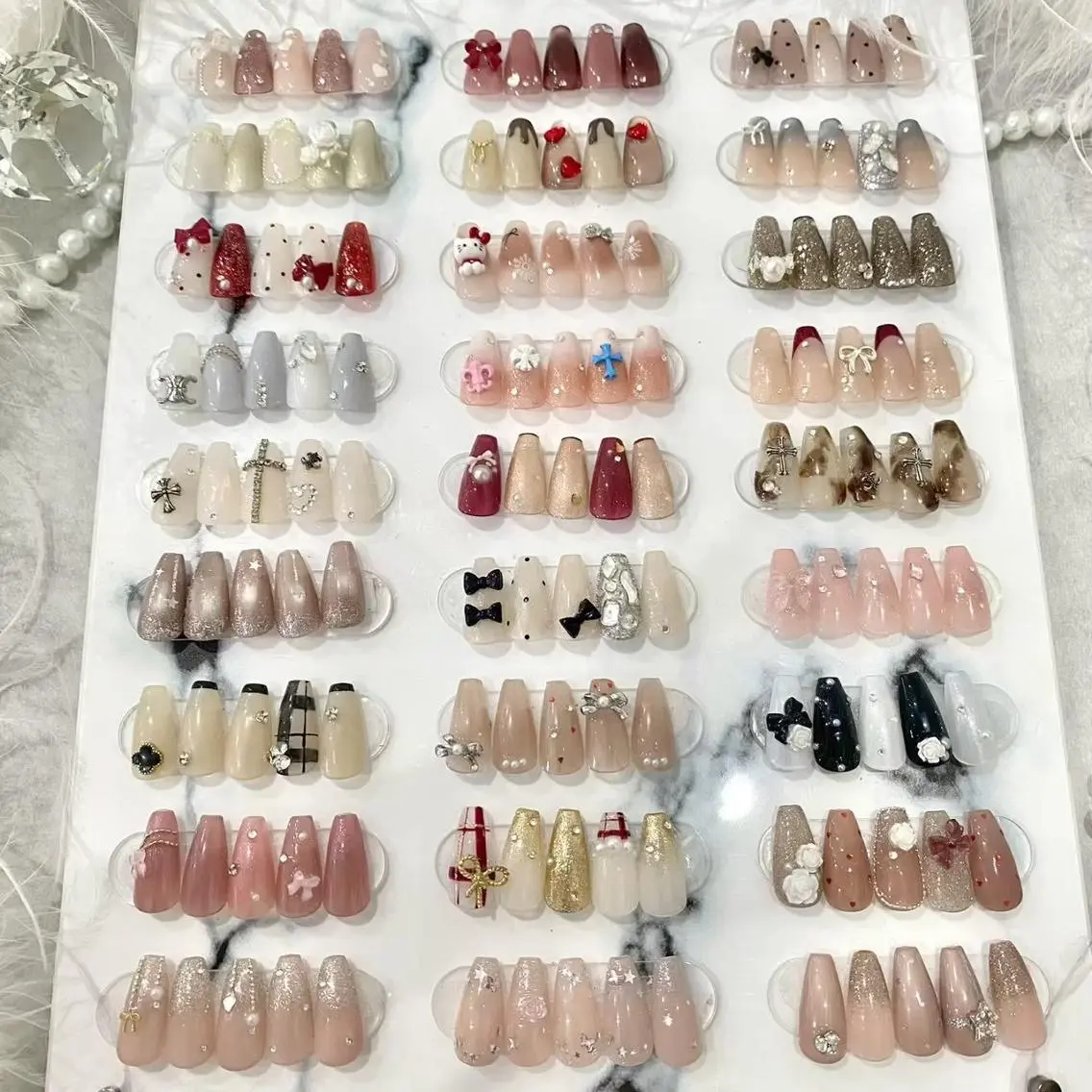 ネイル アートネイル フラッシュネイル フレンチネイル ジェルネイル ガラスフレンチ M2 BEAUTY Rikaのネイルデザイン