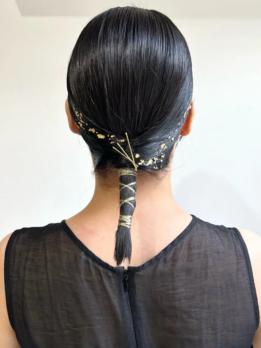 ミディアム ヘアアレンジ 成人式 結婚式・ブライダル 切りっぱなしボブ ボブ くびれヘア ヘアセット saki🌼ボブ× 透明感カラー🌼のヘアスタイル