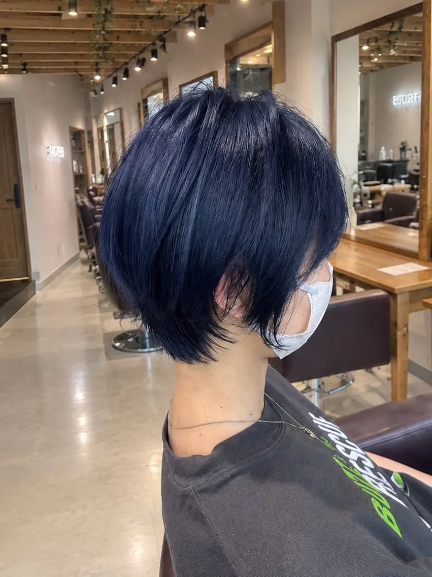 ショート カラー 🫐ブルベカラー🫐 ミルクティー/あれんのヘアスタイル