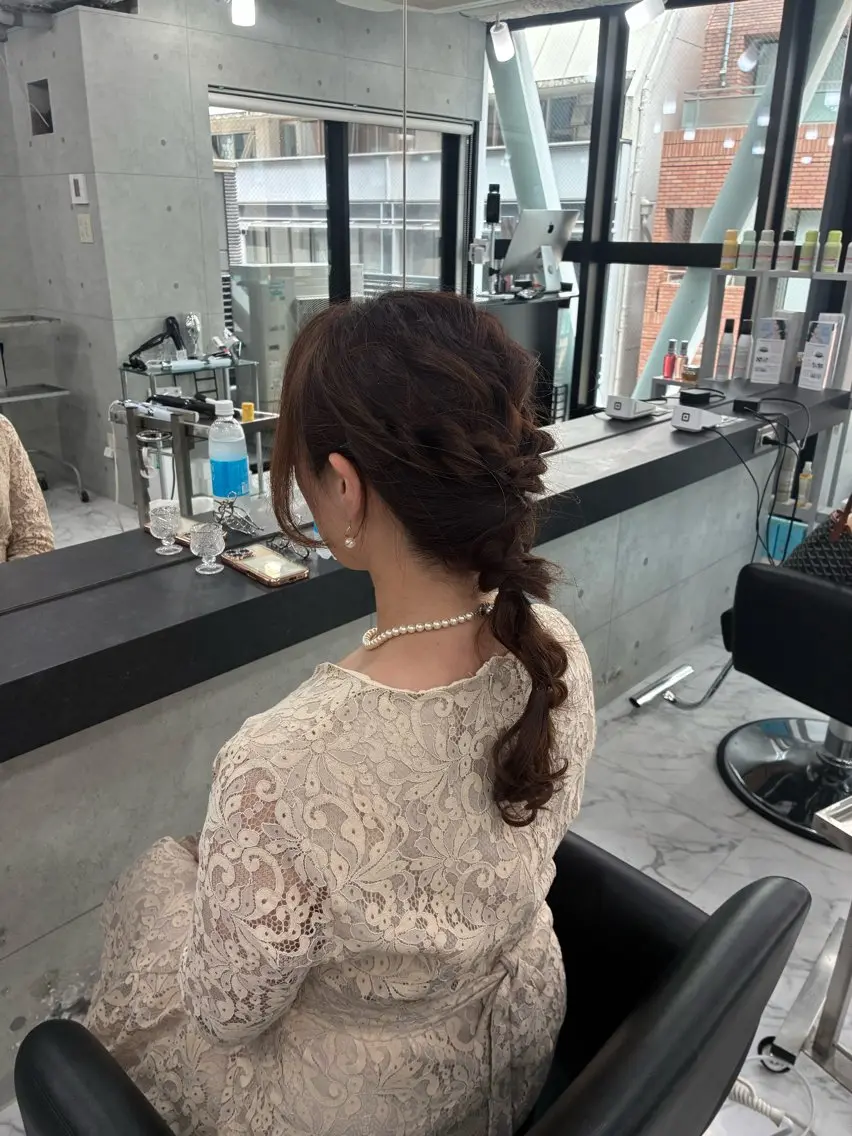 ロング ヘアアレンジ 結婚式・ブライダル ヘアセット Endearing 🌟銀座のヘアスタイル