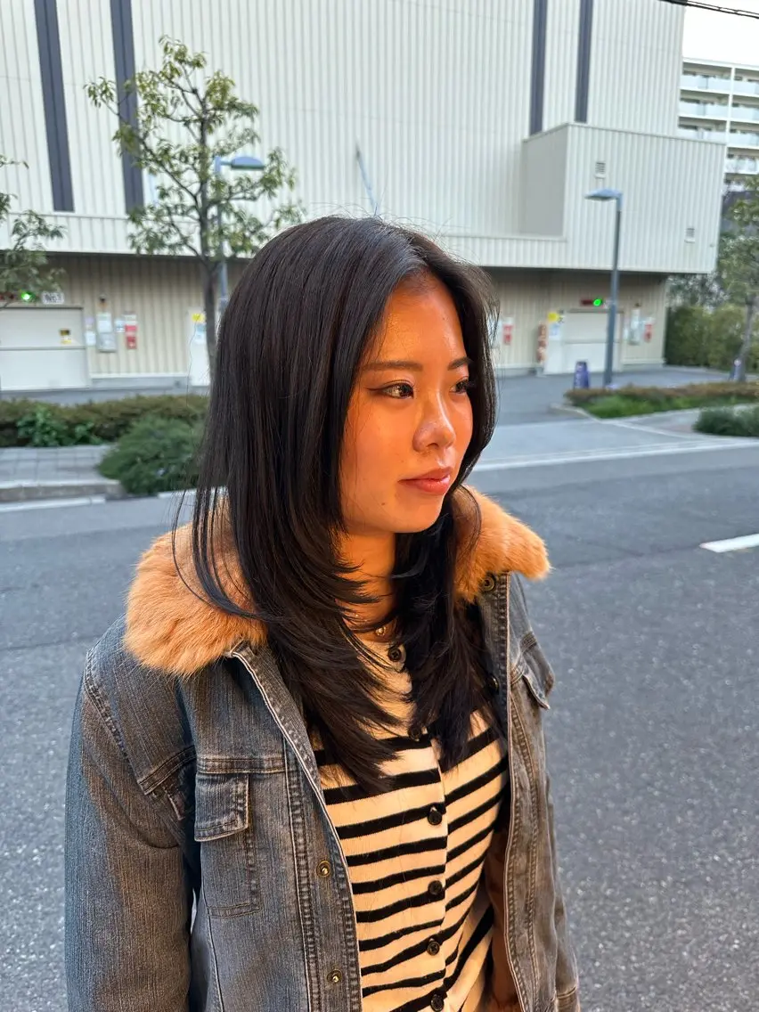 セミロング カラー グレージュ オリーブグレージュ オリーブグレー レイヤーカット レイヤーカット/ 透明感カラー/ きよのヘアスタイル