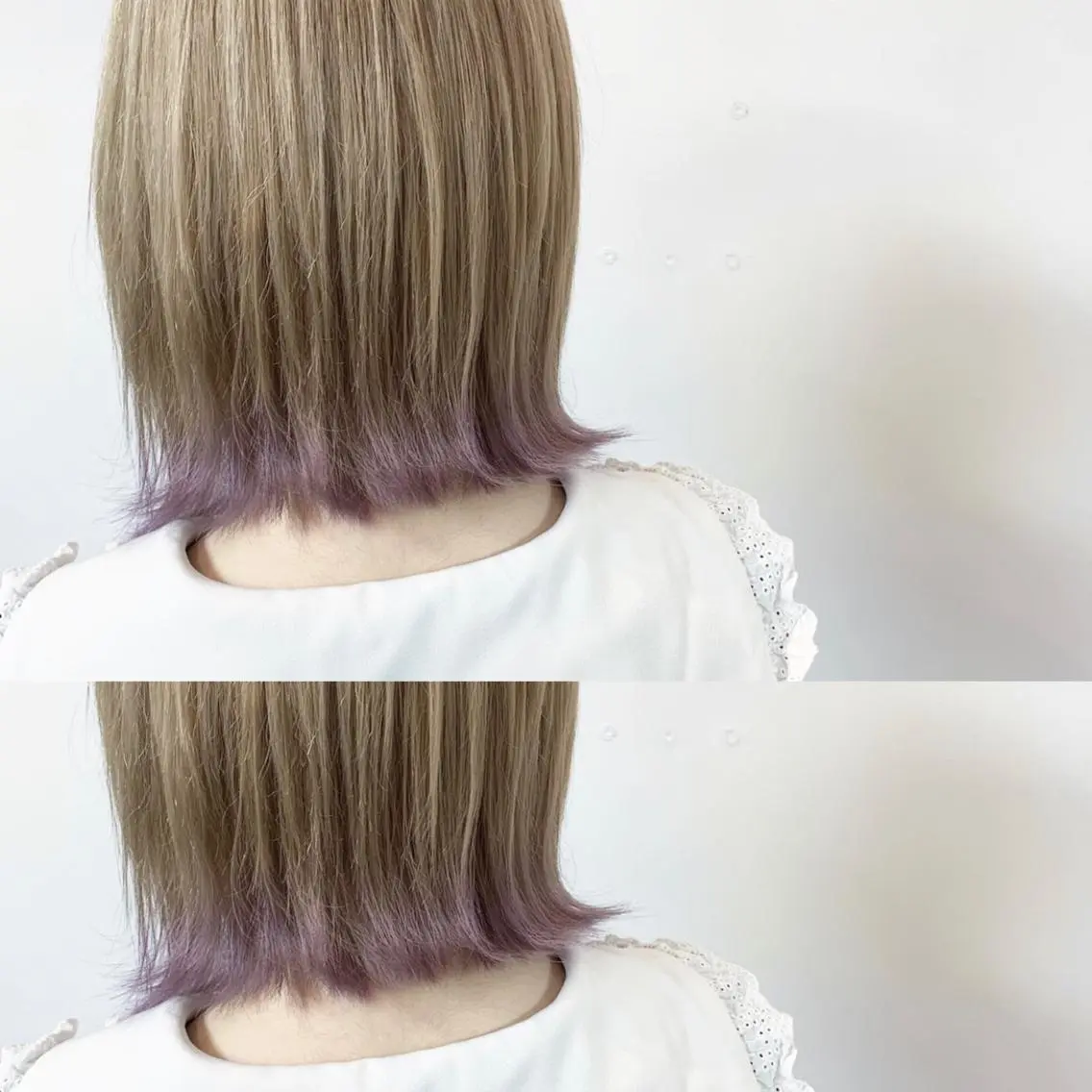ショート カラー 前下がりボブ ベージュカラー パープルカラー ボブ ヘアカラー Shiho お洒落な エクステ♡ハイトーンのヘアスタイル
