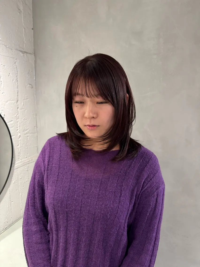 セミロング カット ヘアカラー トリートメント 新宿/顔周りカット +レイヤー=しずく♩のヘアスタイル