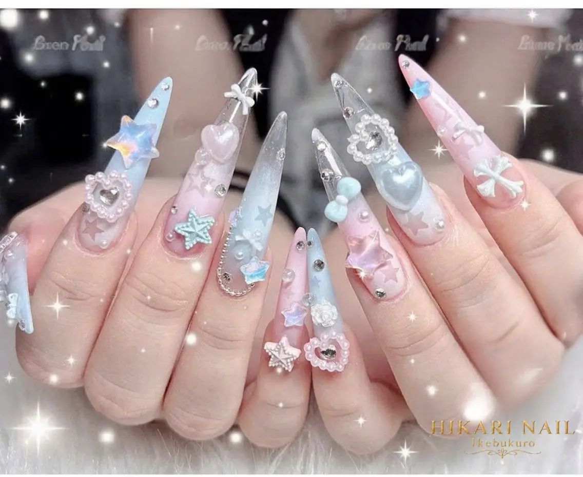 ネイル チークネイル 長さ出し フレンチネイル ガーリー ハロウィン ハンドネイル HikariNail Ikebukuroのネイルデザイン