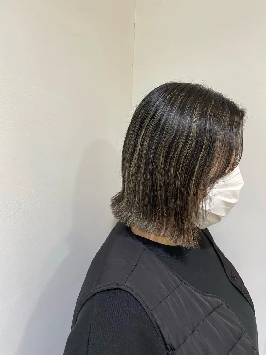 ミディアム ボブ カット かすみ  ︎︎のヘアスタイル