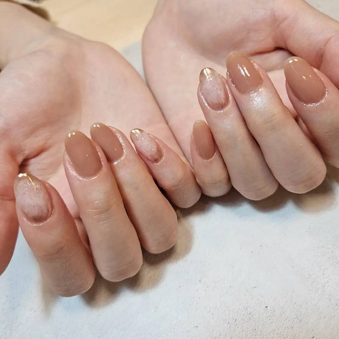 ネイル ジェルネイル ミラーネイル ニュアンスネイル パラジェル シンプルネイル ハンドネイル Nailsalon manoのネイルデザイン