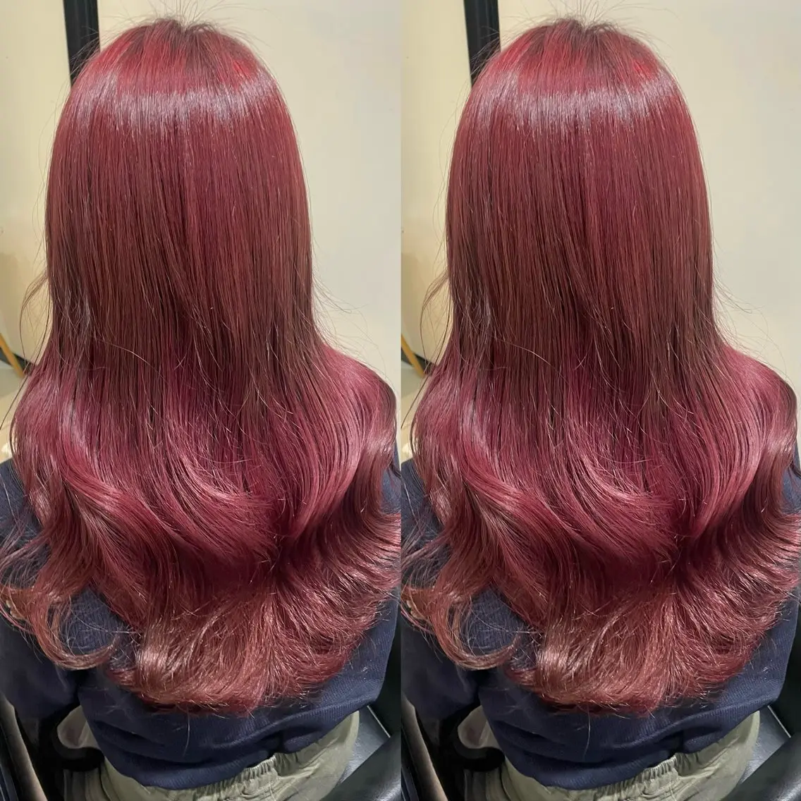 ロング カラー ブリーチ ブリーチなしカラー ピンクカラー カット ヘアカラー トリートメント ブリーチなしカラー kana🐱のヘアスタイル