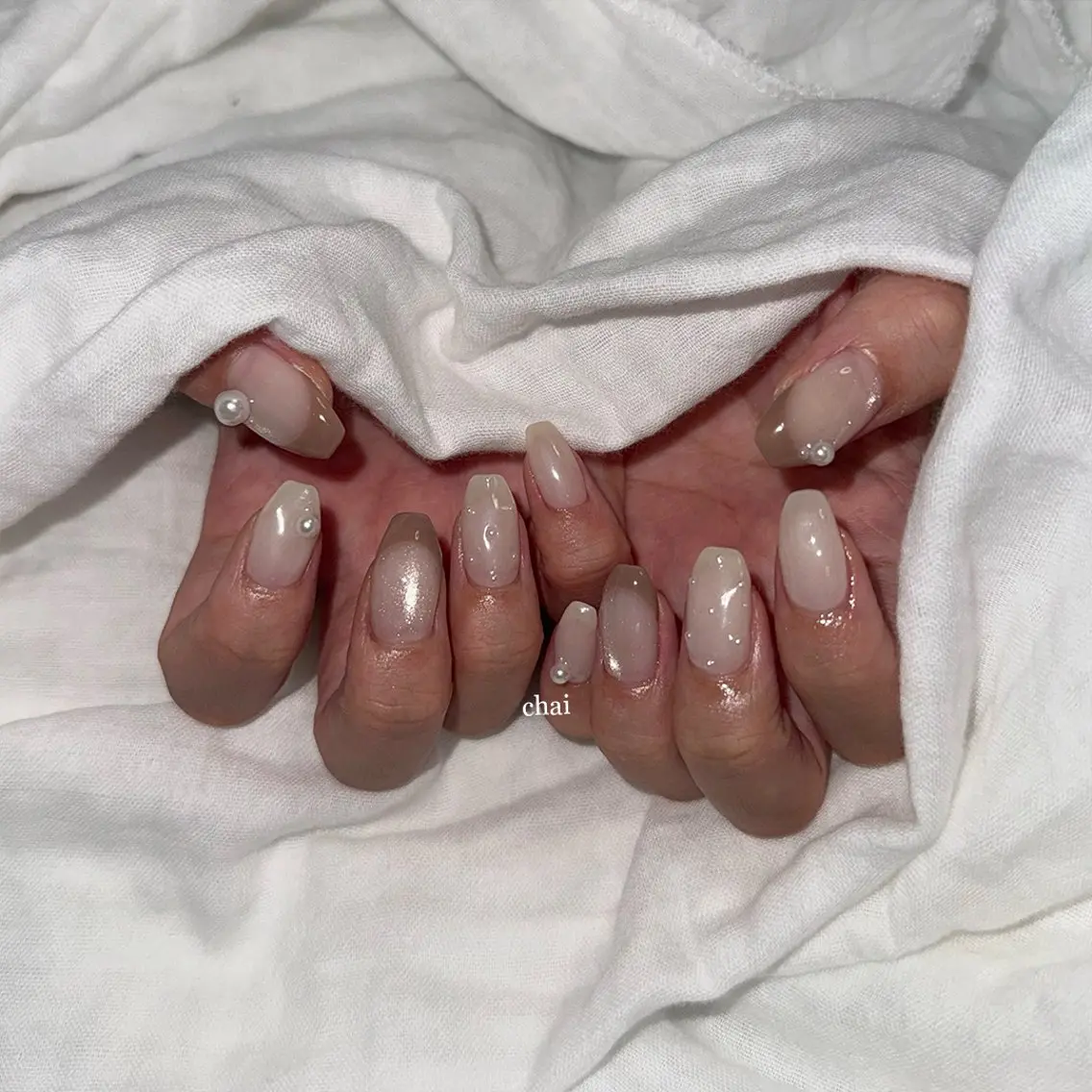 ネイル フレンチネイル マグネットネイル ハンドネイル chai nail +  eye📍鶴橋のネイルデザイン
