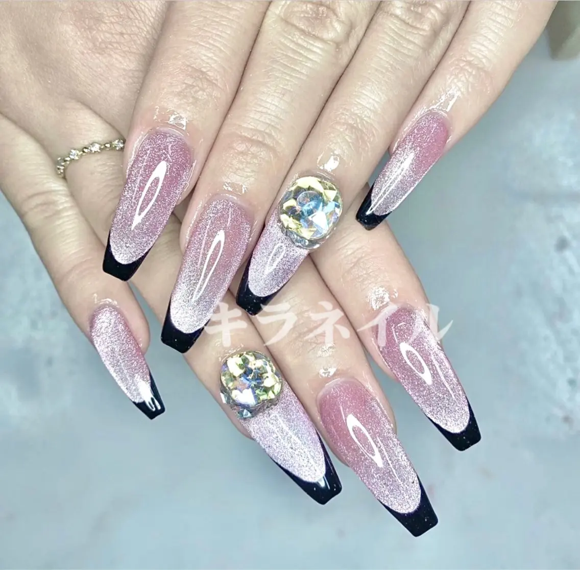 ネイル ハンドネイル 🎀kira 長さだし💗モチ最高のネイルデザイン