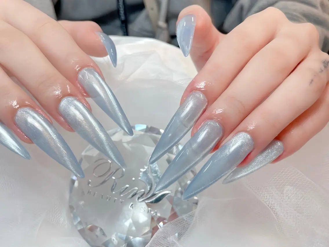 ネイル アートネイル チークネイル ジェルネイル ロングネイル マグネットネイル ハンドネイル Rin Nail 新大久保店のネイルデザイン