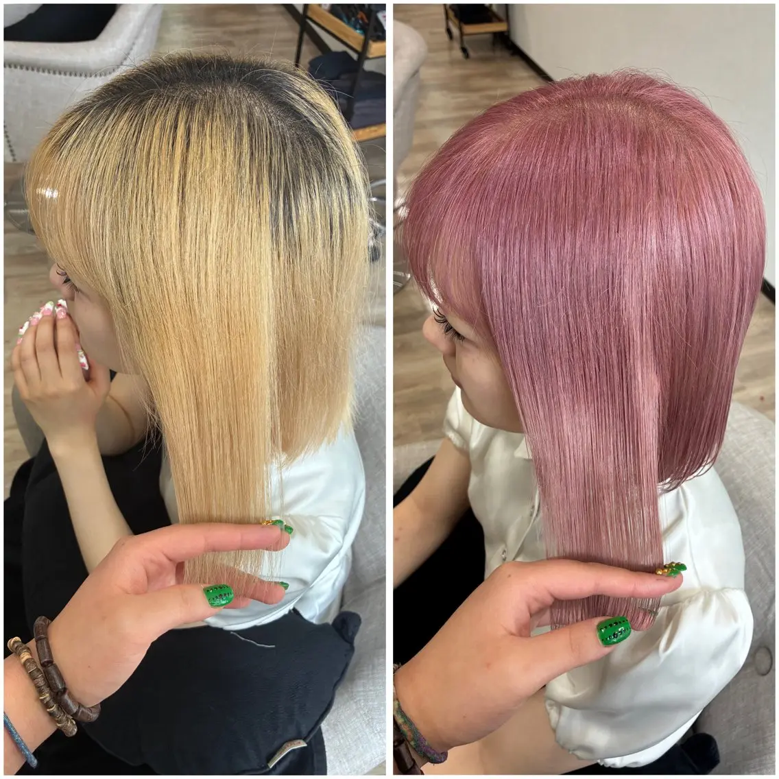 ショート カラー ベージュカラー ブリーチ ピンクカラー ピンクベージュ 髪質改善 ヘアカラー トリートメント 🌺髪質改善カラー/ 齋藤ゆうなのヘアスタイル