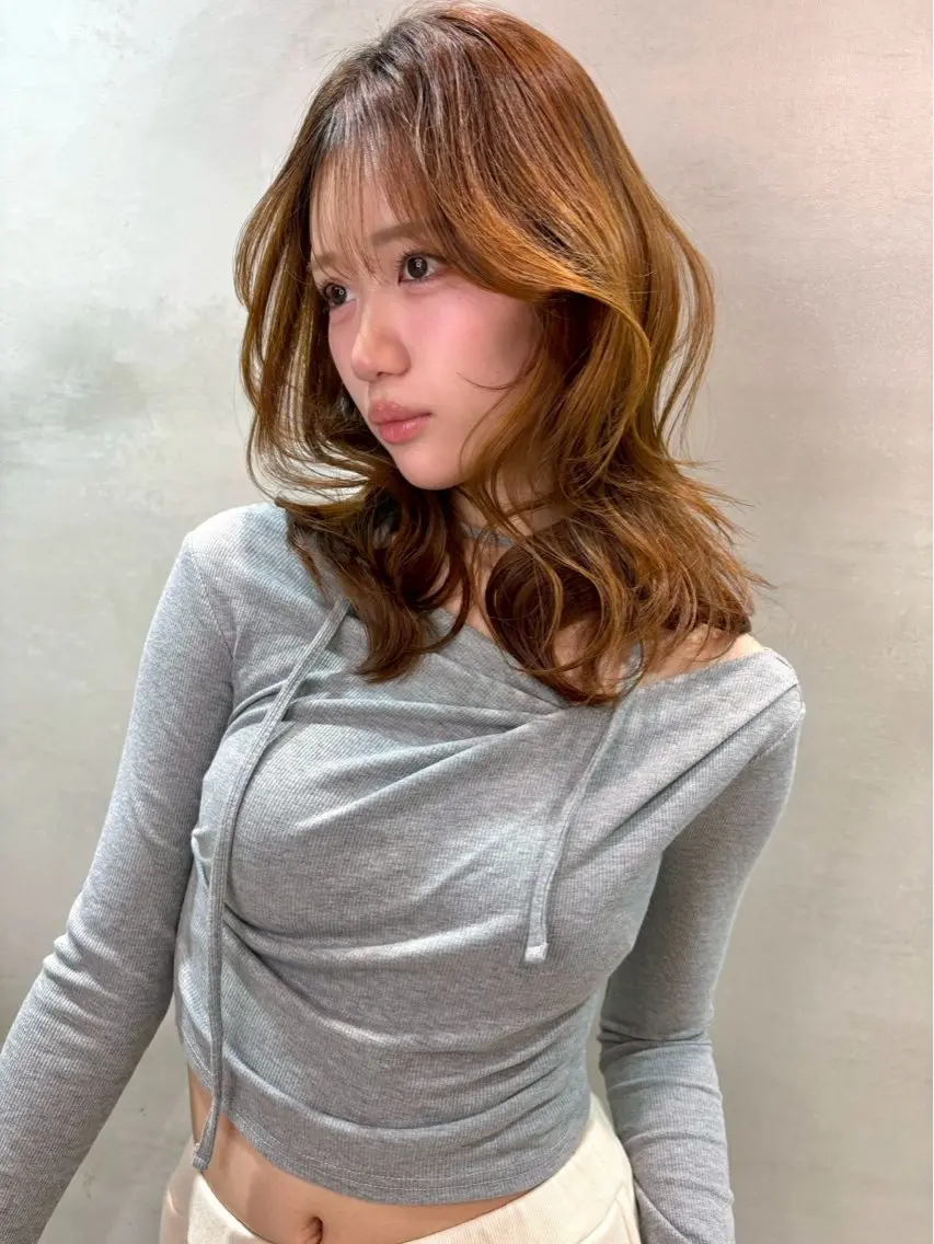ロング カット 縮毛矯正 トリートメント さくら/似合わせレ イヤー/艶カラー🖤のヘアスタイル