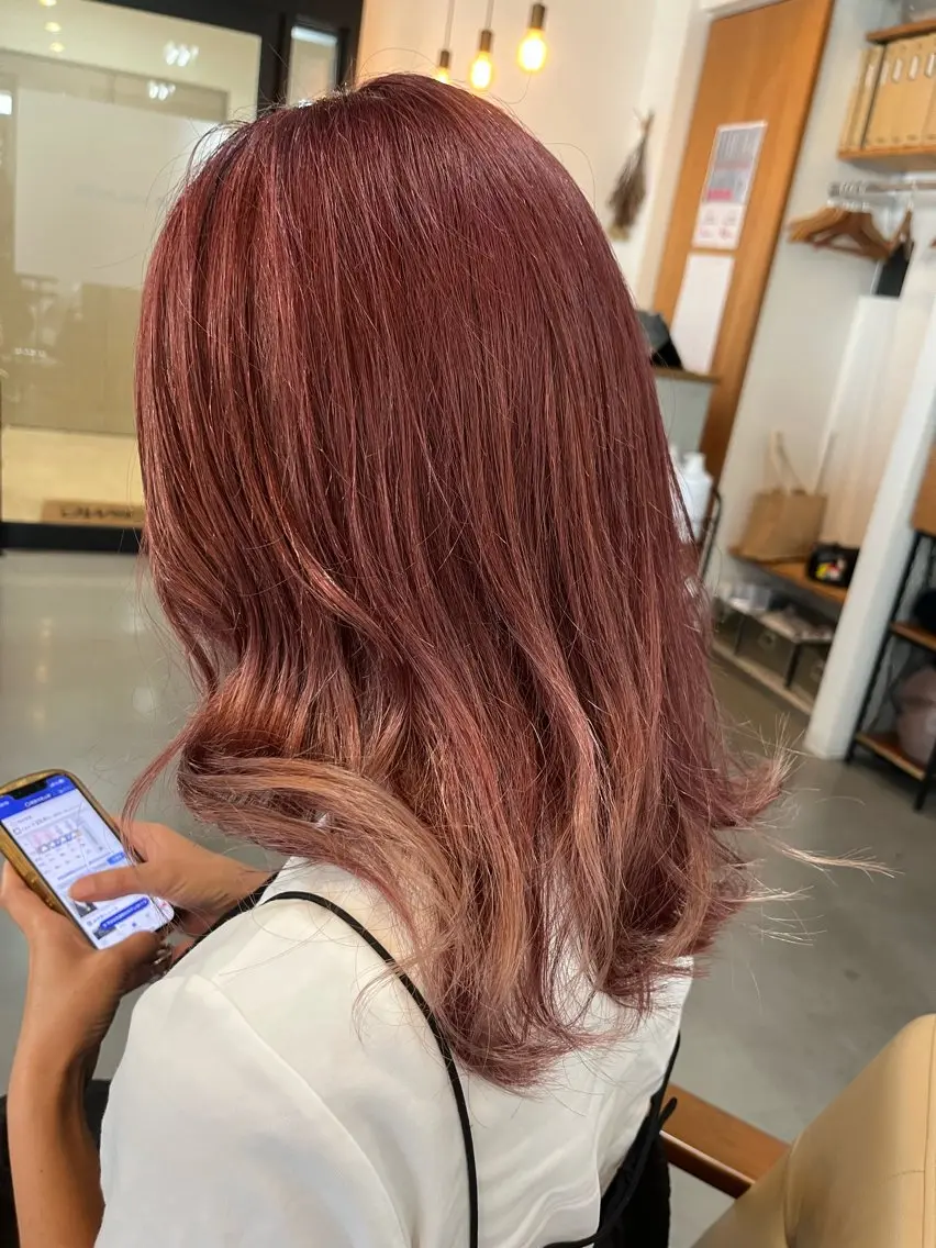 セミロング カット ヘアカラー 阪神西宮★JUNO 川﨑温子のヘアスタイル