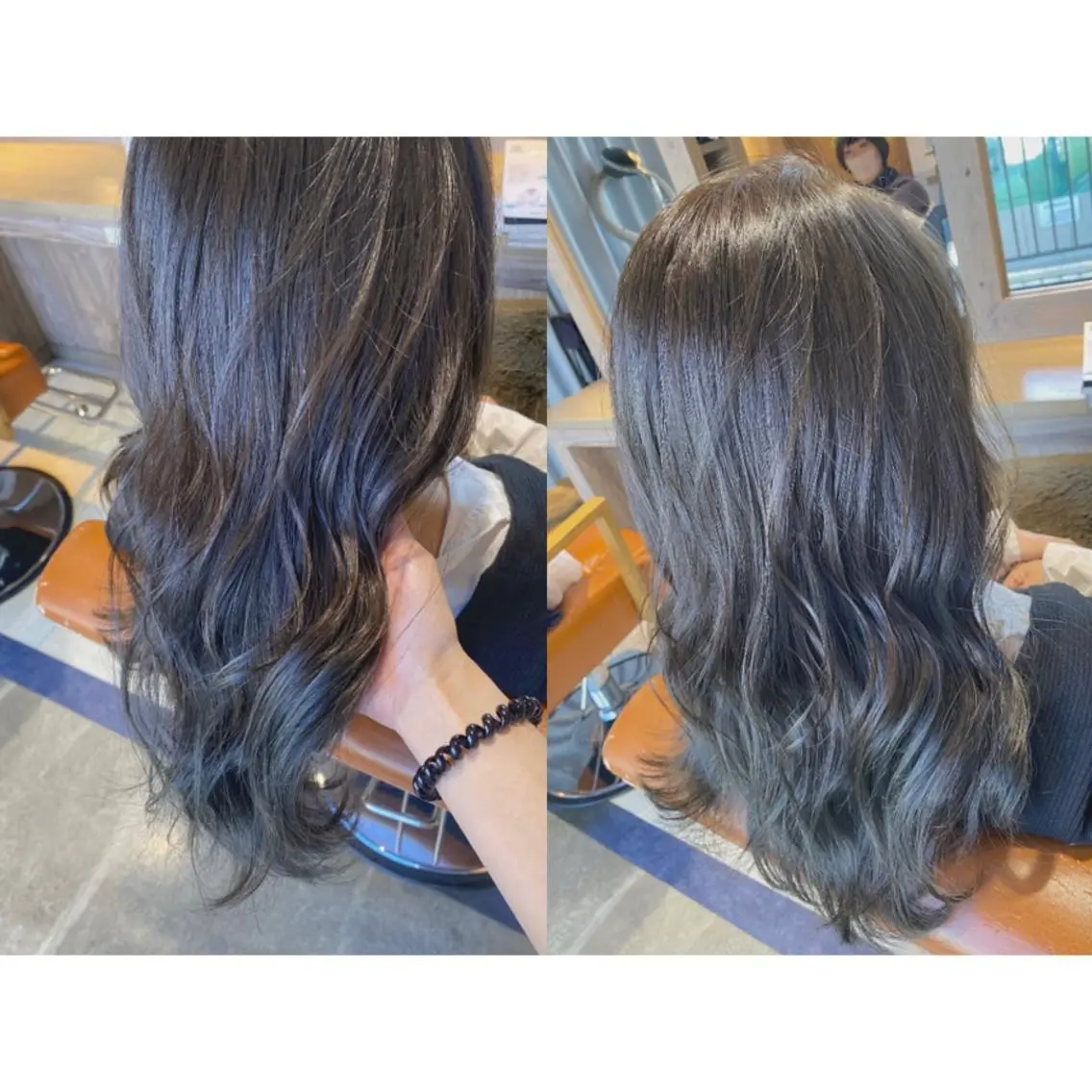 カラー ブルーカラー ブルージュ カット 縮毛矯正 トリートメント 🩵盛れる顔周りヘア EMI🩵のヘアスタイル